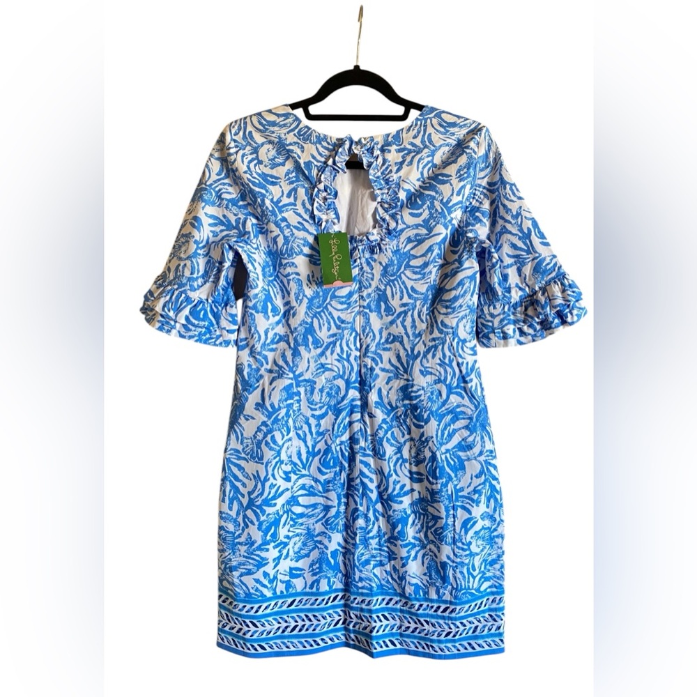 Lilly Pulitzer FIESTA STRETCH DRESS Resort White On A Roll Blue $198 size 4 NWT - Picture 7 of 10